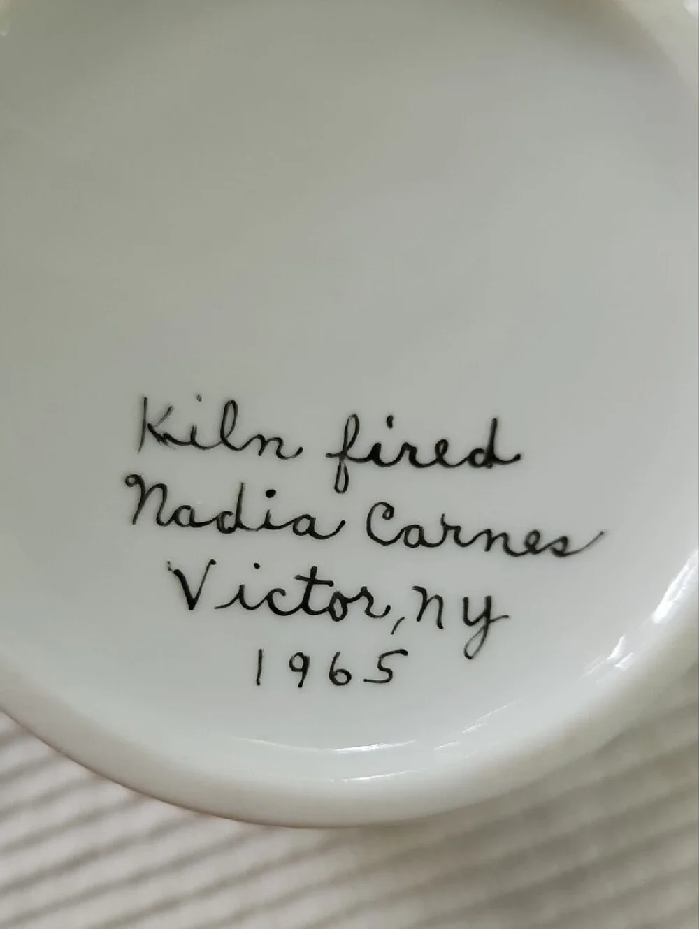 Vintage 1965 Hand-Painted Butterfly Porcelain Creamer – Signed